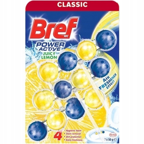 BREF 3x50g POWER ACTIV kostka do wc - LEMON op 9
