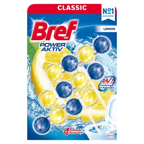 BREF 3x50g POWER ACTIV kostka do wc - LEMON op 9