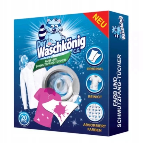 Chusteczki pochłaniające kolory Der Waschkönig - 20 sztuk 24/216/2376