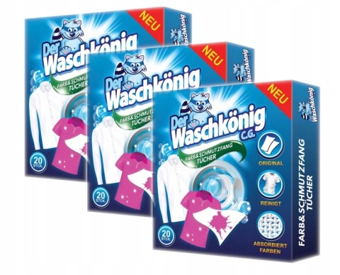 Chusteczki pochłaniające kolory Der Waschkönig - 20 sztuk 24/216/2376
