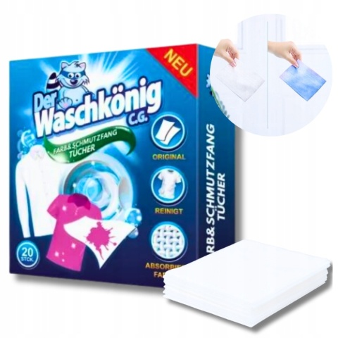 Chusteczki pochłaniające kolory Der Waschkönig - 20 sztuk 24/216/2376
