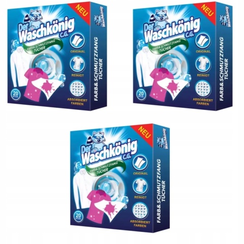 Chusteczki pochłaniające kolory Der Waschkönig - 20 sztuk 24/216/2376