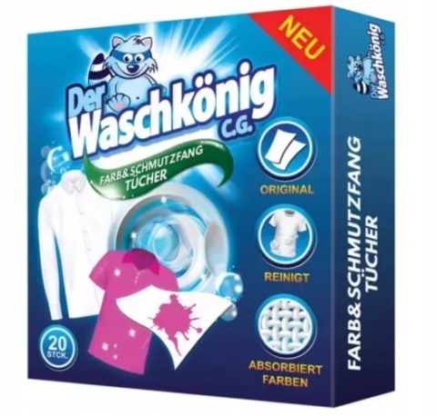 Chusteczki pochłaniające kolory Der Waschkönig - 20 sztuk 24/216/2376