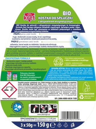 KRET WC BIO KOSTKA DO SPŁUCZKI 3X50G