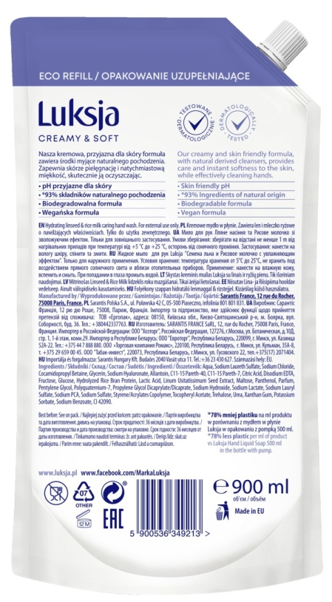 Luk N Mydło w płynie 900ml Linseed Zap