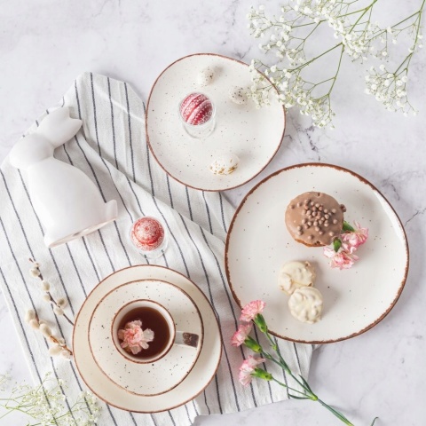 ORGANIC SAND TALERZ DESEROWY 19,5 CM PORCELANA NBC