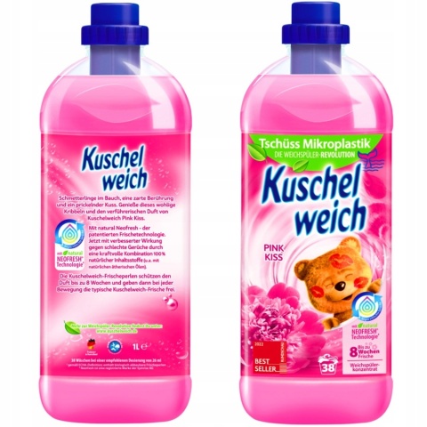 Płyn do płukania Kuschelweich Pink Kiss różowy 1l 12/144/720
