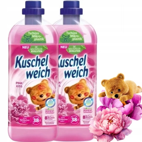 Płyn do płukania Kuschelweich Pink Kiss różowy 1l 12/144/720