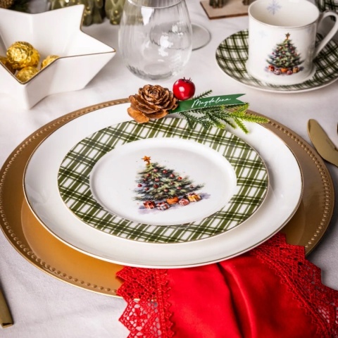 ŚWIĄTECZNE DRZEWKO TALERZ DESEROWY NBC 20 CM