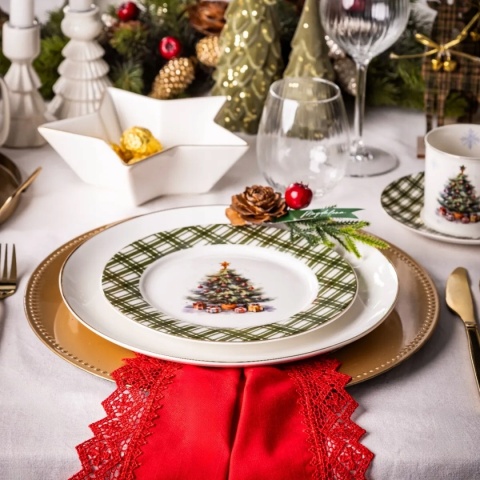 ŚWIĄTECZNE DRZEWKO TALERZ DESEROWY NBC 20 CM