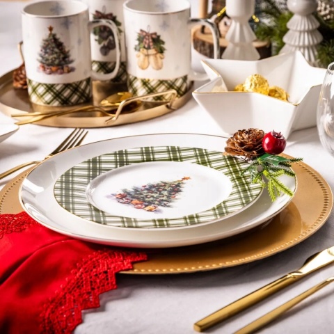 ŚWIĄTECZNE DRZEWKO TALERZ DESEROWY NBC 20 CM