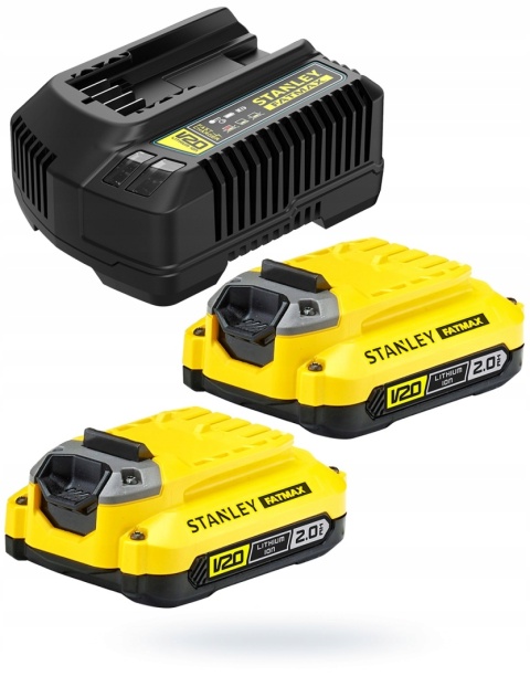 Bezszczotkowa zakrętarka udarowa 18V- V20 z 2 akumulatorami 2,0Ah i kufrem