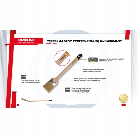 PĘDZEL KĄTOWY PROF. 63MM,RĄCZKA DREW.,UNIW.,PROLINE