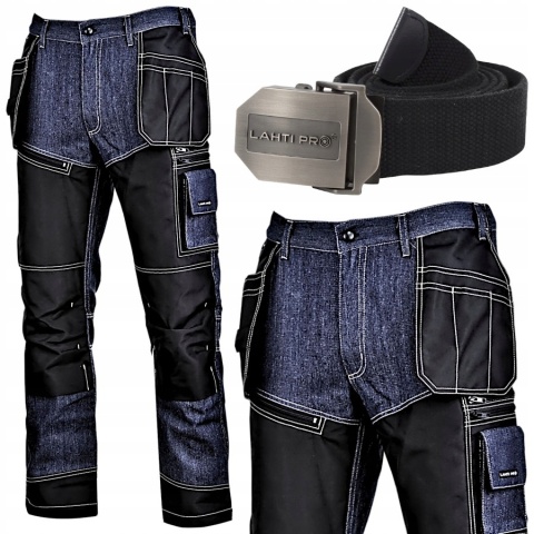 SPODNIE JEANSOWE NIEBIESKIE ZE WZMOCNIENIAMI, "S", CE, LAHTI