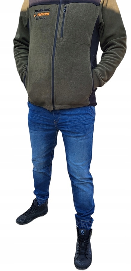 SPODNIE JOGGERY JEANSOWE NIEBIESKIE STRETCH, "L", CE, LAHTI