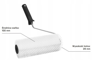 WAŁEK JEŻ 25CM DO WYLEWEK WYS. KOLCA 28MM A10