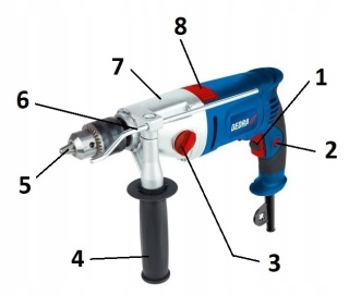 Wiertarka udarowa 850W dwubiegowa 13mm