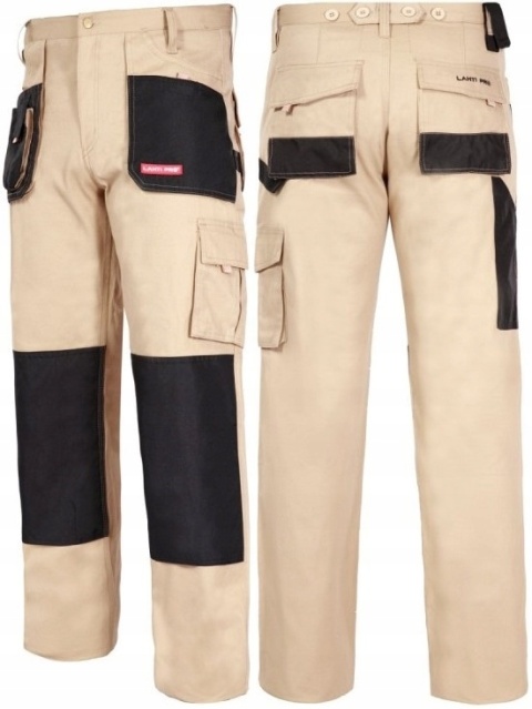 SPODNIE BEŻOWE, 100% BAWEŁNA, L (52), CE, LAHTI