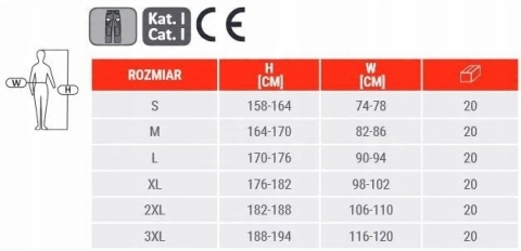 SPODNIE BOJÓWKI SZARE, "L", CE, LAHTI