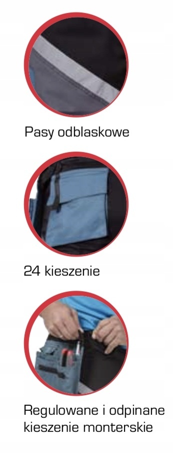 SPODNIE CZAR-SZAR-TURK. Z PASAMI ODBLASK., L, CE, LAHTI