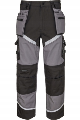 SPODNIE CZARNO-SZARE Z PASAMI ODBLASK., "2XL", CE, LAHTI