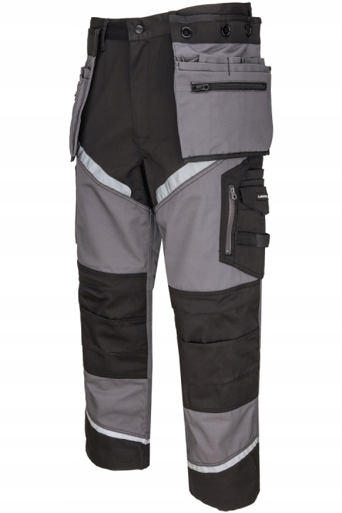 SPODNIE CZARNO-SZARE Z PASAMI ODBLASK., "L", CE, LAHTI