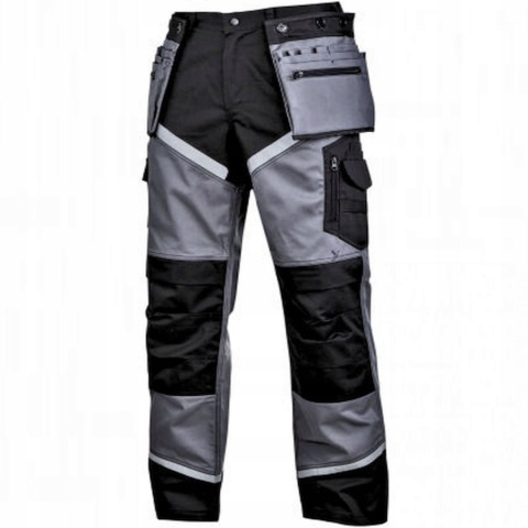 SPODNIE CZARNO-SZARE Z PASAMI ODBLASK., "L", CE, LAHTI