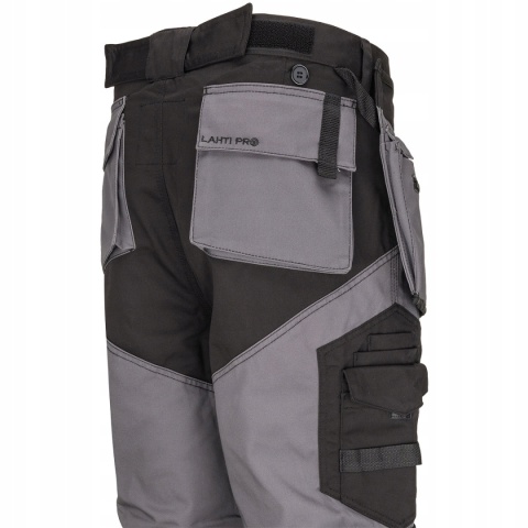 SPODNIE CZARNO-SZARE Z PASAMI ODBLASK., "S", CE, LAHTI