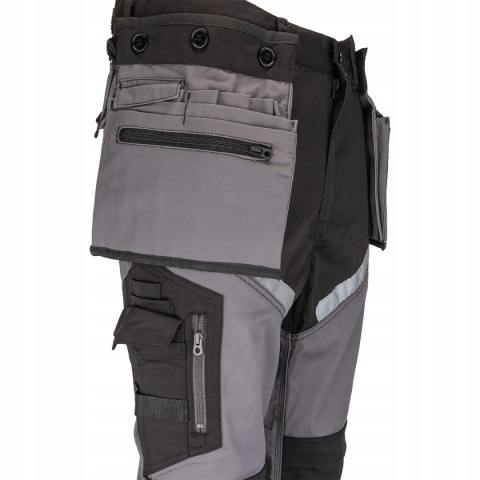 SPODNIE CZARNO-SZARE Z PASAMI ODBLASK., "S", CE, LAHTI