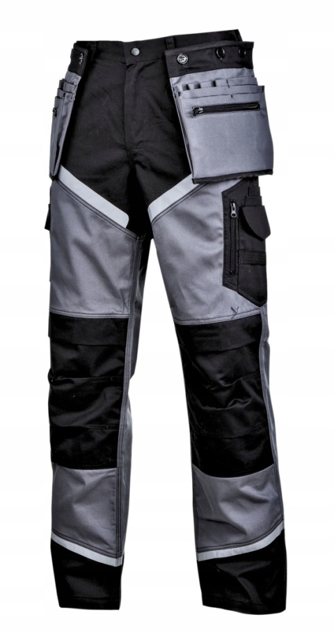 SPODNIE CZARNO-SZARE Z PASAMI ODBLASK., "S", CE, LAHTI