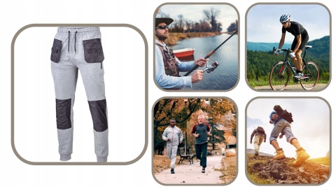 SPODNIE DRESOWE LAHTI SZARO-CZARNE, ROZMIAR 3XL