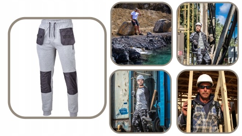 SPODNIE DRESOWE LAHTI SZARO-CZARNE, ROZMIAR 3XL