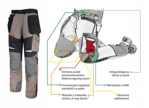 Spodnie męskie khaki w rozmiarze XL, ze stretchem, CE, Lahti