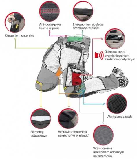 Spodnie męskie khaki w rozmiarze XL, ze stretchem, CE, Lahti