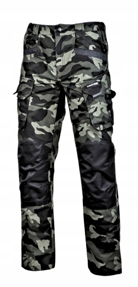 Spodnie robocze Bojówki Moro Zielone, Wzmacniane, 3XL