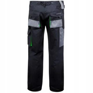 Spodnie robocze Męskie XL, Czarno-Zielone, 100% Bawełna