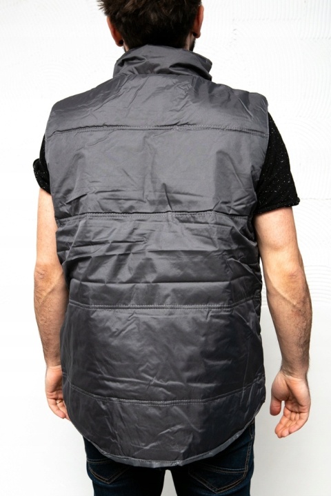 Bezrękawnik ocieplany, szaro-pomarańczowy