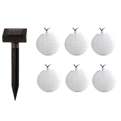 Girlanda solarna ciepła białe lampiony nylon 4.5m