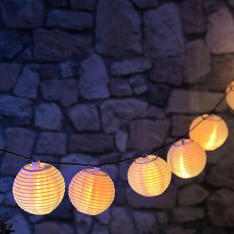 Girlanda solarna ciepła białe lampiony nylon 4.5m