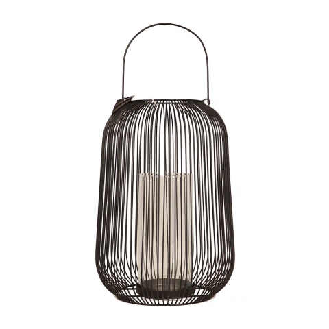 LAMPION DEKORACYJNY na taras do ogrodu do salonu czarny 19x33 cm