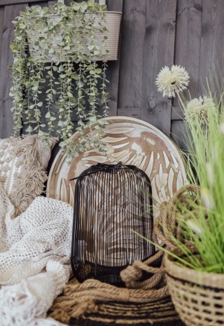 LAMPION DEKORACYJNY na taras do ogrodu do salonu czarny 19x33 cm