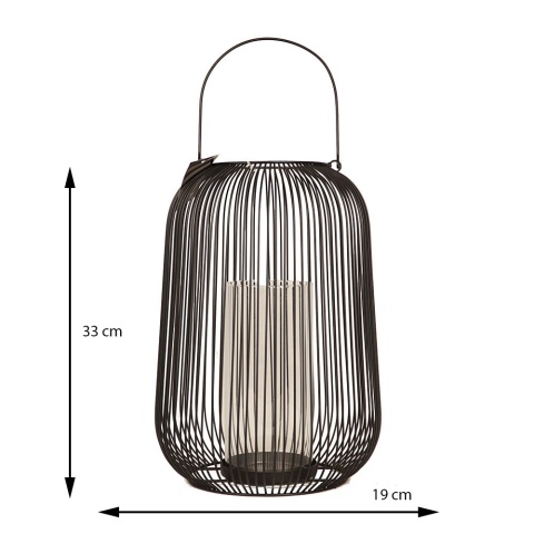 LAMPION DEKORACYJNY na taras do ogrodu do salonu czarny 19x33 cm