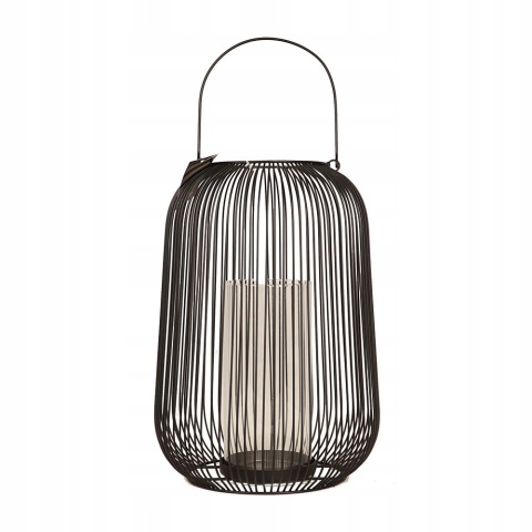 LAMPION DEKORACYJNY na taras do ogrodu do salonu czarny 19x33 cm