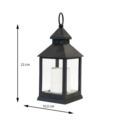 LAMPION LATARNIA ze świecą LED dekoracyjną wysokość 23cm