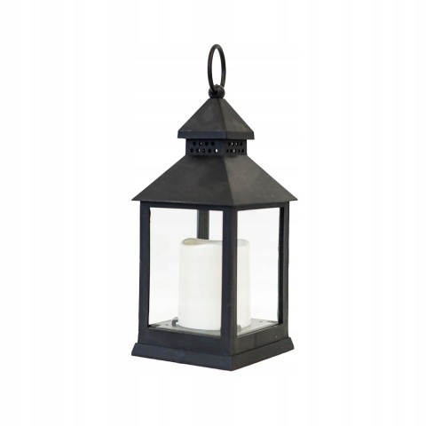 LAMPION LATARNIA ze świecą LED dekoracyjną wysokość 23cm