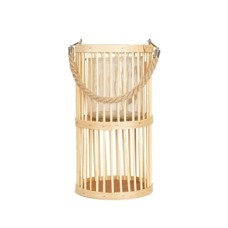 Lampion bambusowy ze sznurkiem 16x30cm naturalny