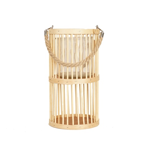 Lampion bambusowy ze sznurkiem 16x30cm naturalny