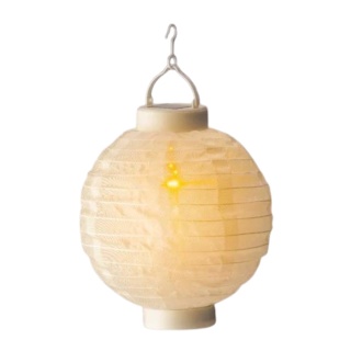 Lampion solarny biały nylon efekt naturalnego ogni