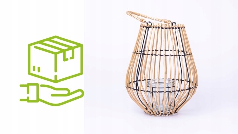 Lampion wiklinowy naturalny 26x36cm duży