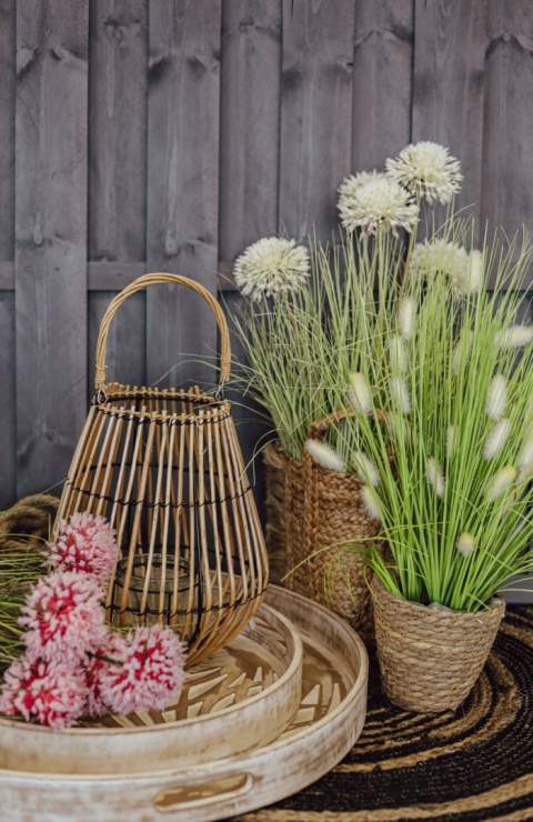 Lampion wiklinowy naturalny 26x36cm duży